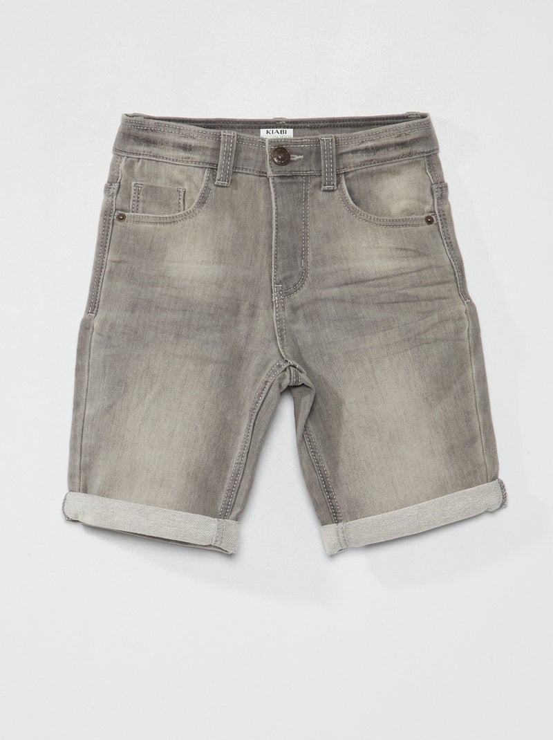 Bermudas de ganga com cintura ajustável CINZA - Kiabi