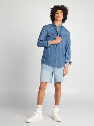 Bermudas de ganga com cintura elástica