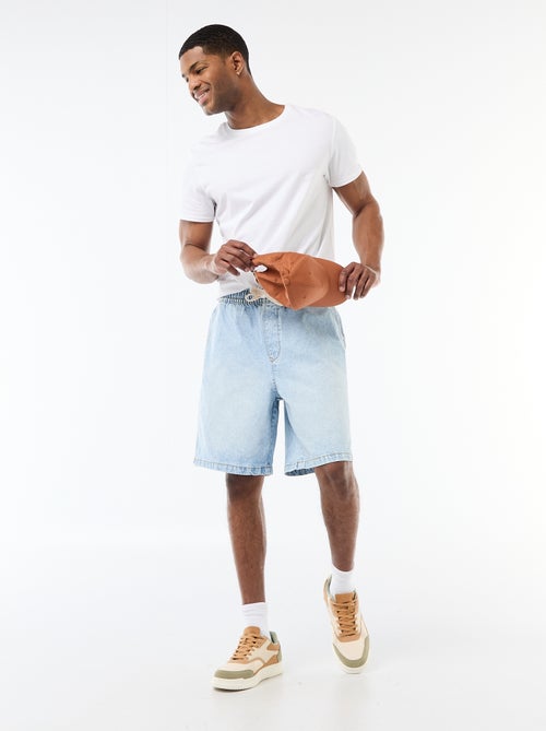 Bermudas de ganga com cintura elástica - Kiabi