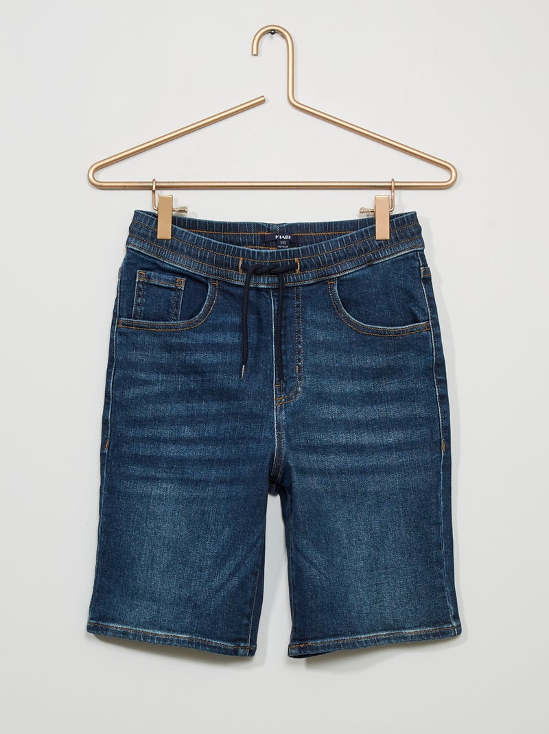 Bermudas de ganga com cintura elástica AZUL - Kiabi