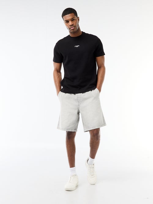 Bermudas de ganga com cintura elástica - Kiabi