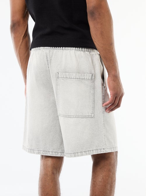 Bermudas de ganga com cintura elástica - Kiabi