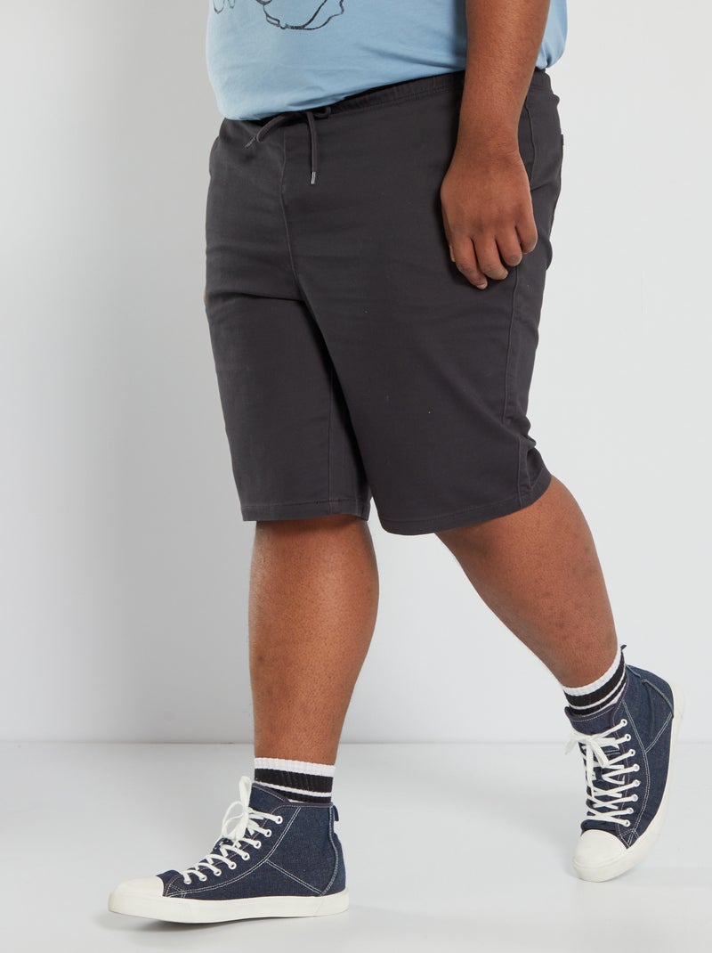 Bermudas de ganga com cordão Cinza Escuro - Kiabi