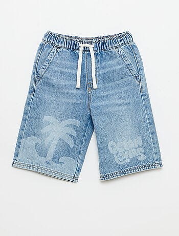 Bermudas de ganga com cordões de ajuste