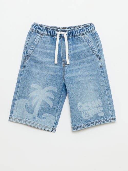 Bermudas de ganga com cordões de ajuste - Kiabi