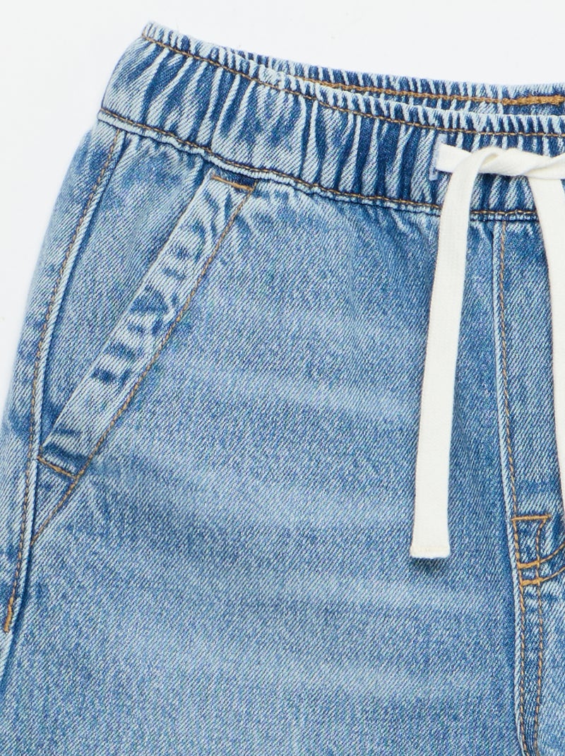 Bermudas de ganga com cordões de ajuste Azul - Kiabi