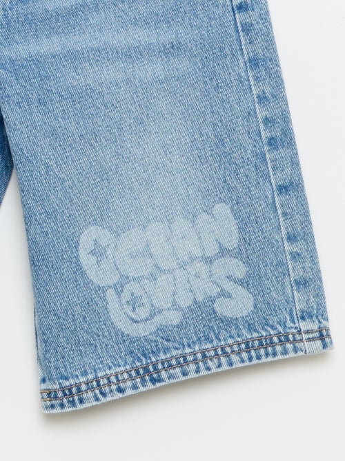 Bermudas de ganga com cordões de ajuste - Kiabi