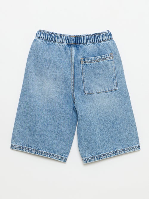 Bermudas de ganga com cordões de ajuste - Kiabi