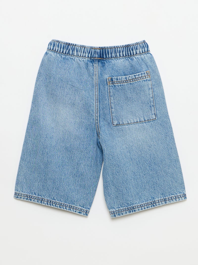 Bermudas de ganga com cordões de ajuste Azul - Kiabi