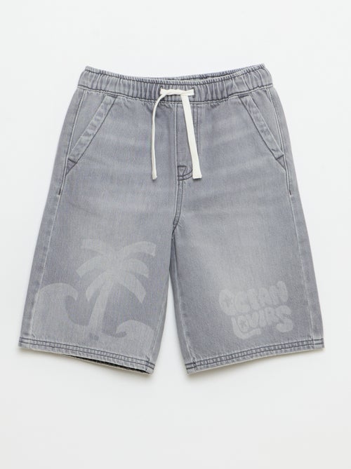 Bermudas de ganga com cordões de ajuste - Kiabi