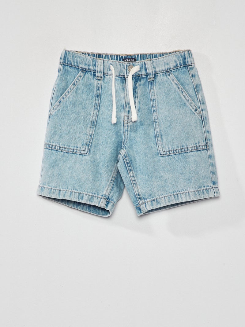 Bermudas de ganga com cós elástico Azul - Kiabi