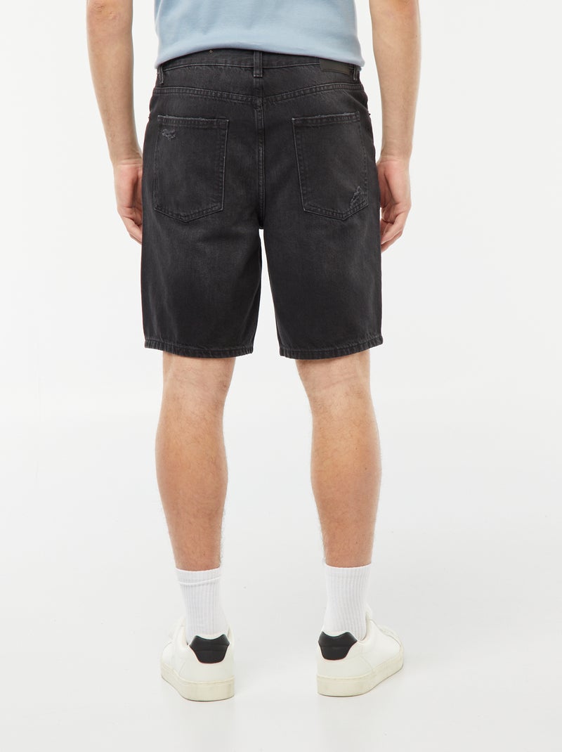 Bermudas de ganga com rasgões de fantasia CINZA - Kiabi