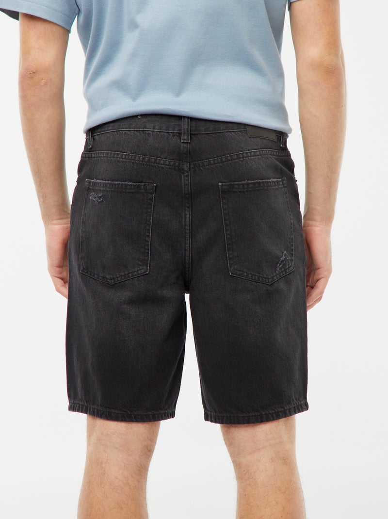 Bermudas de ganga com rasgões de fantasia CINZA - Kiabi