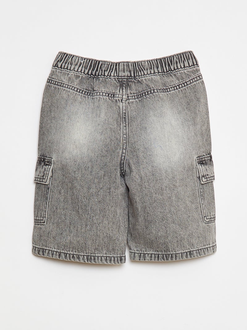 Bermudas de ganga com vários bolsos Cinza - Kiabi