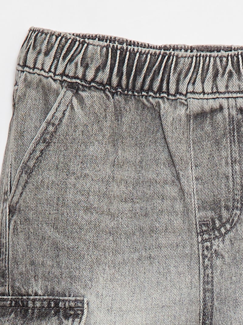 Bermudas de ganga com vários bolsos Cinza - Kiabi