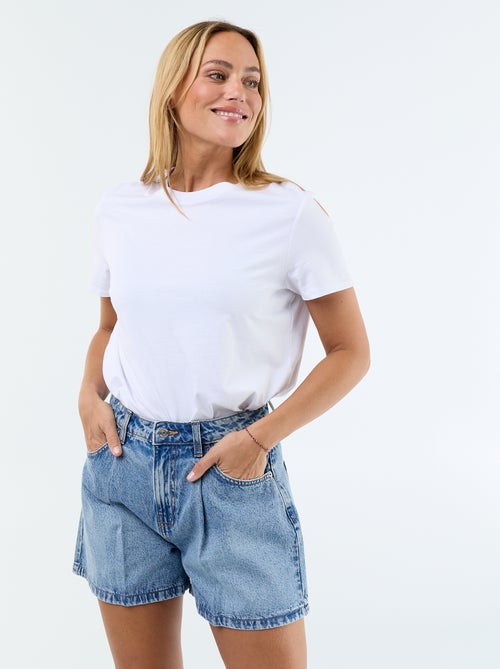 Bermudas de ganga de cintura alta - Kiabi