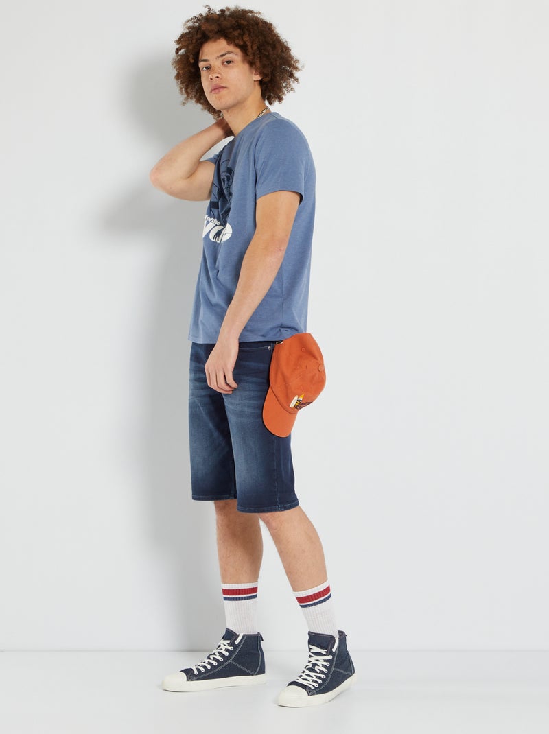 Bermudas de ganga elástica AZUL - Kiabi