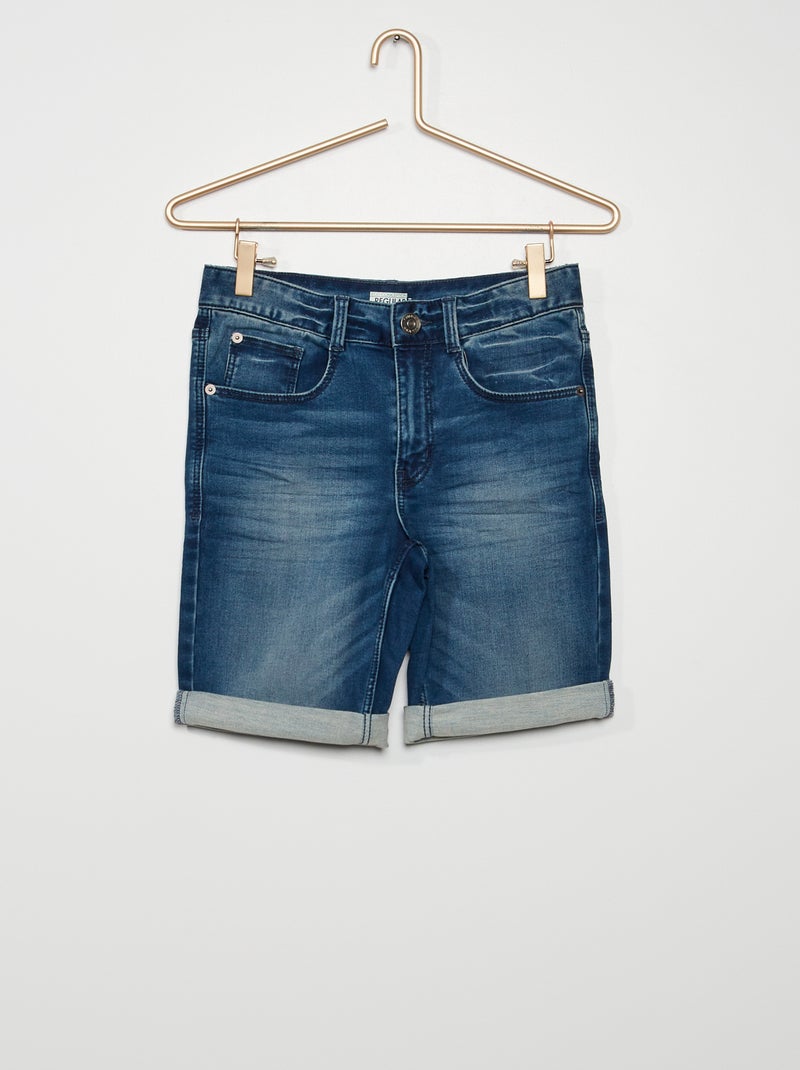 Bermudas de ganga elástica AZUL - Kiabi
