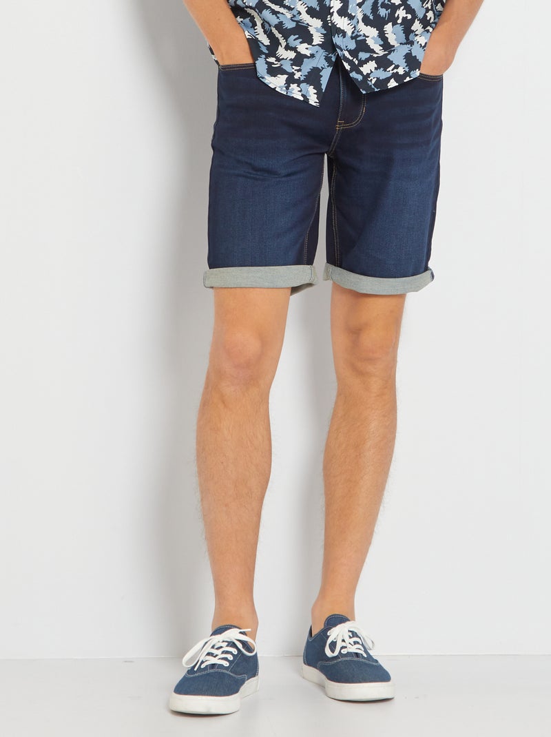 Bermudas de ganga elástica AZUL - Kiabi