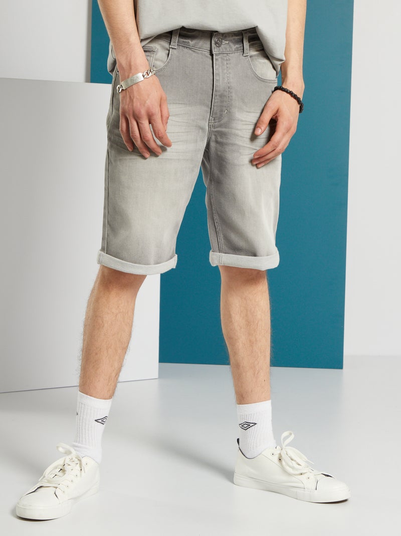 Bermudas de ganga elástica CINZA - Kiabi