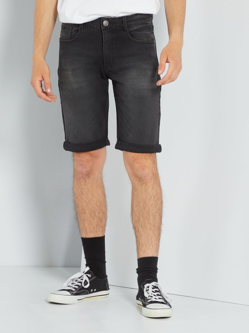 Bermudas de ganga elástica PRETO - Kiabi