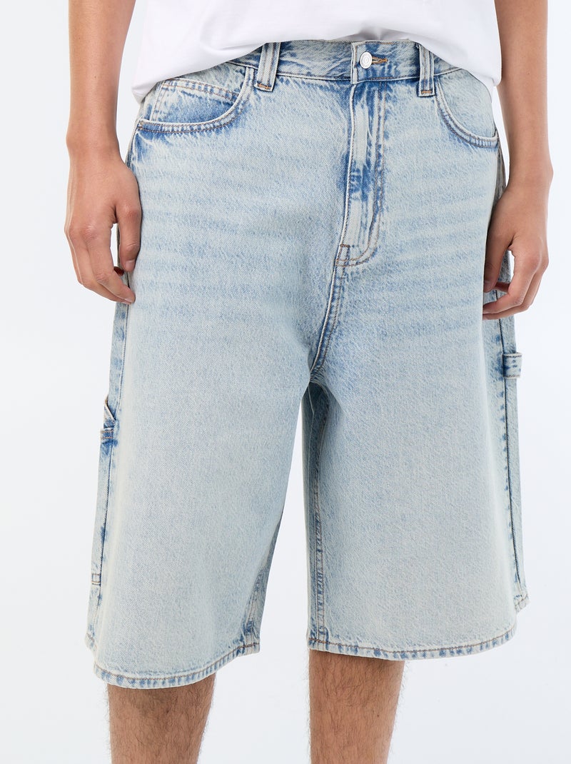 Bermudas de ganga estilo carpinteiro Azul - Kiabi