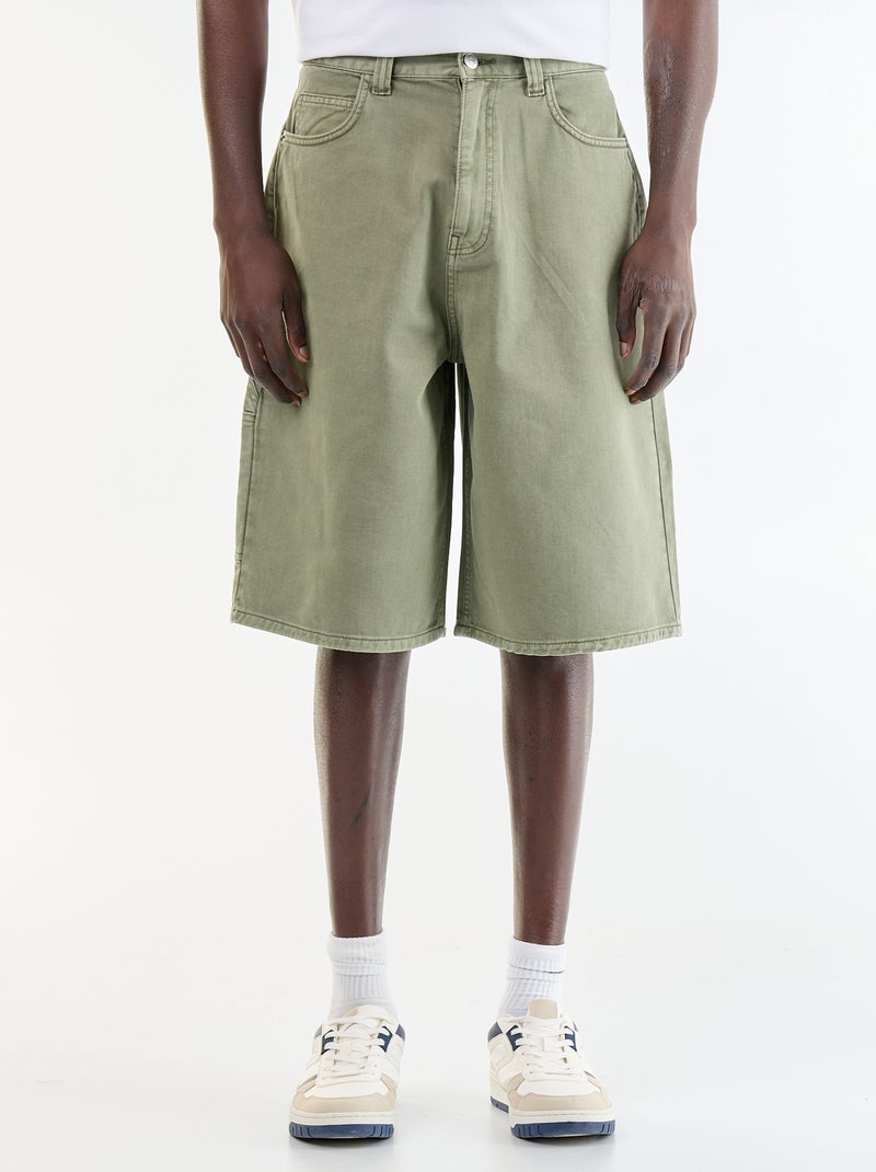 Bermudas de ganga estilo carpinteiro Caqui - Kiabi
