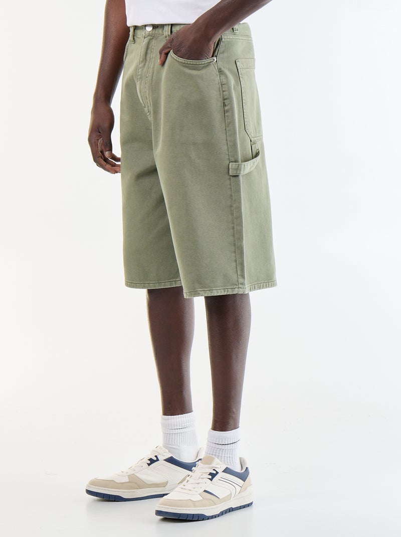 Bermudas de ganga estilo carpinteiro Caqui - Kiabi