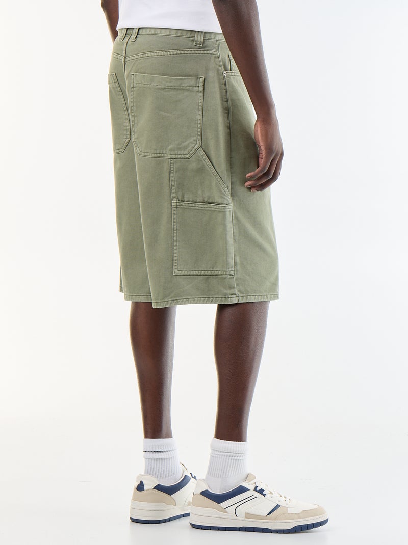 Bermudas de ganga estilo carpinteiro Caqui - Kiabi