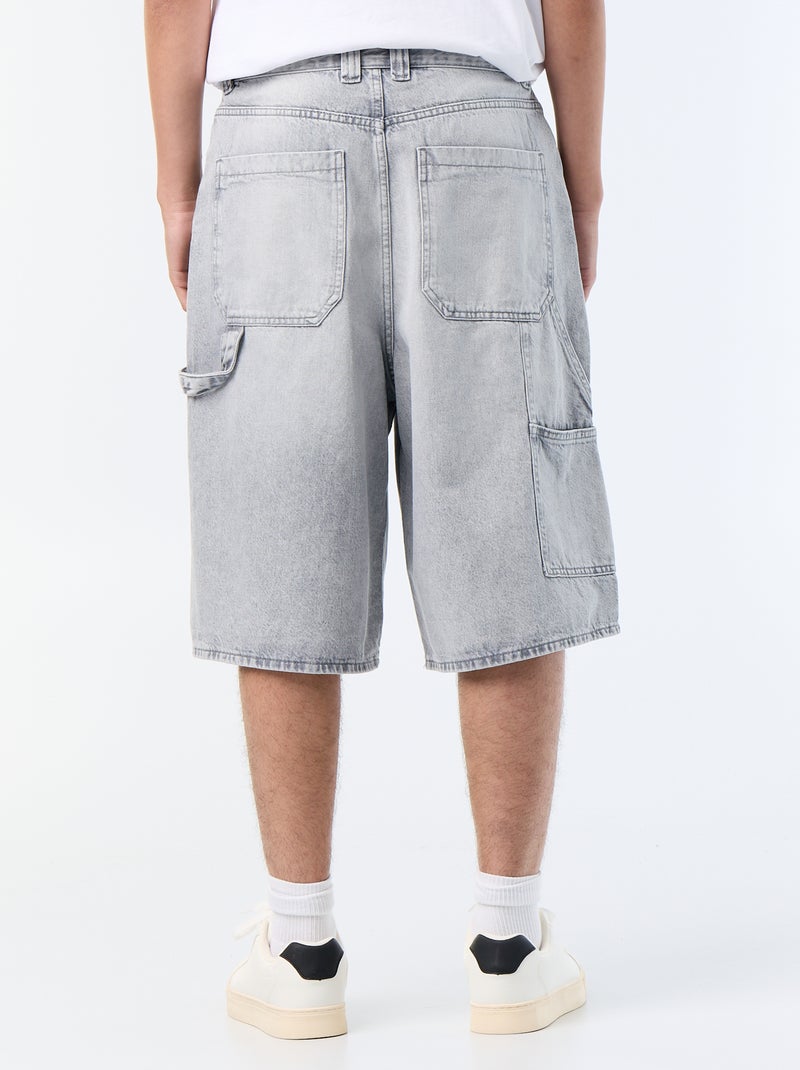 Bermudas de ganga estilo carpinteiro Cinza - Kiabi