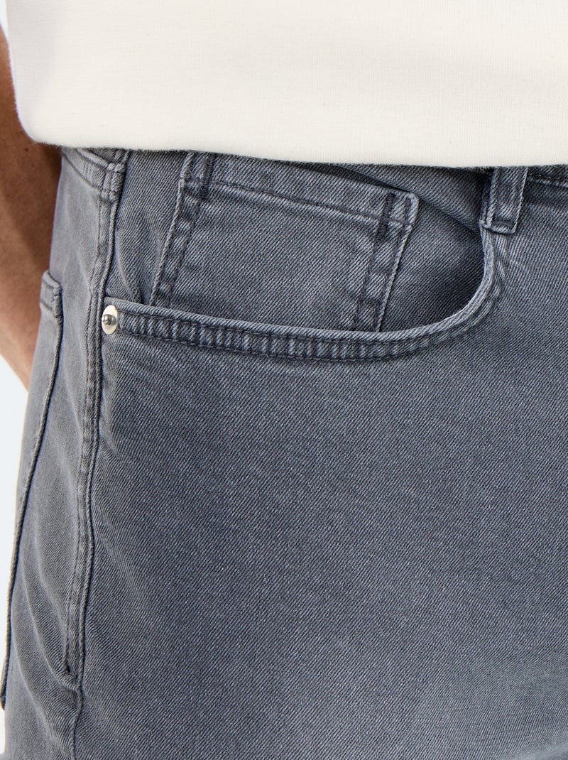Bermudas de ganga slim fit Cinza - Kiabi