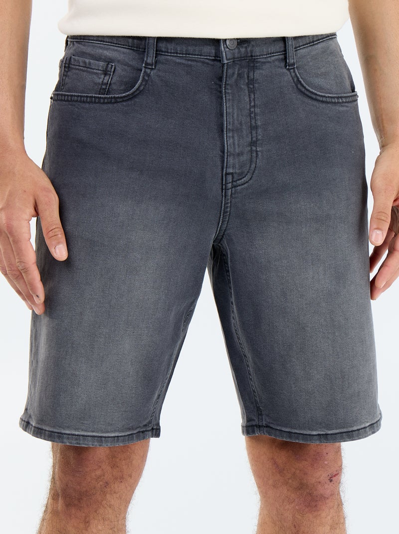 Bermudas de ganga slim fit Cinza - Kiabi