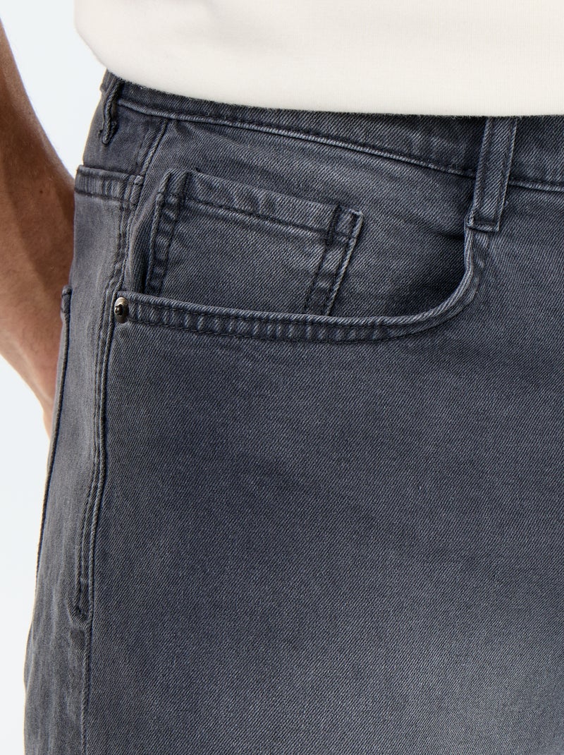 Bermudas de ganga slim fit Cinza - Kiabi