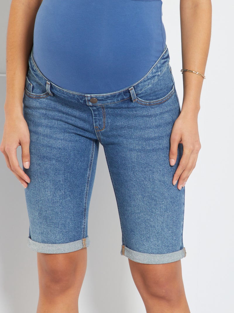 Bermudas de grávida de ganga AZUL - Kiabi