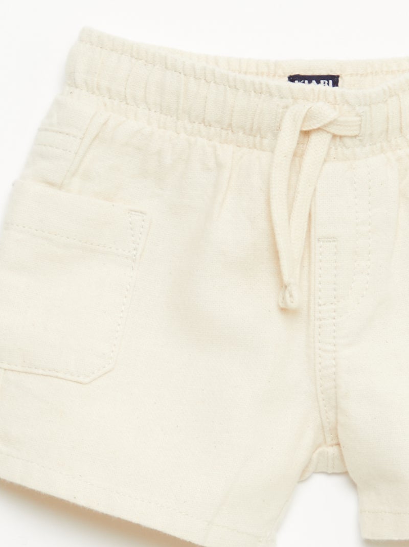 Bermudas de linho misto Branco - Kiabi