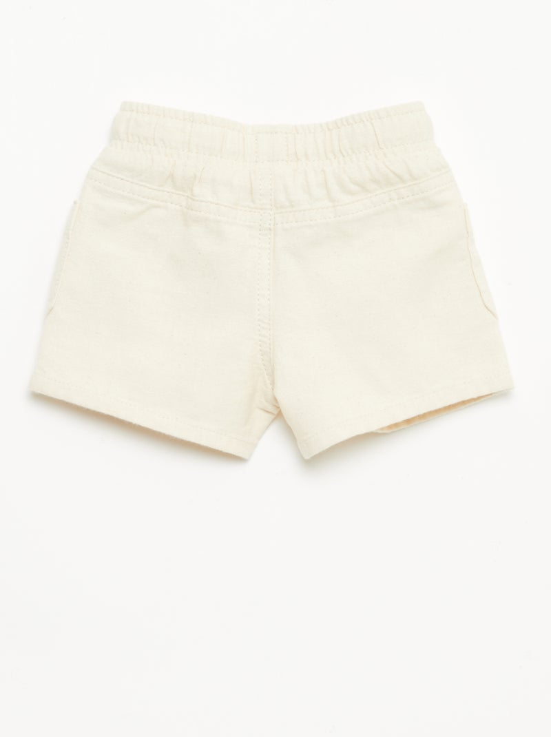 Bermudas de linho misto Branco - Kiabi