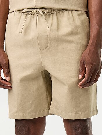 Bermudas de linho misto lisas