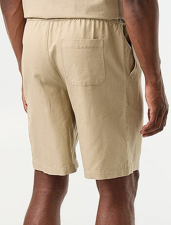 Bermudas de linho misto lisas