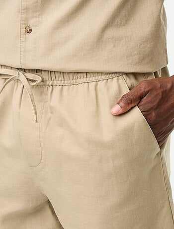 Bermudas de linho misto lisas