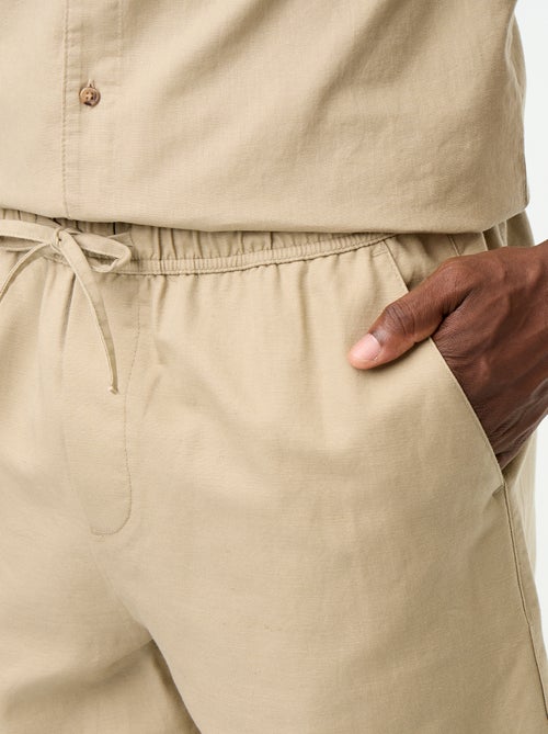 Bermudas de linho misto lisas - Kiabi