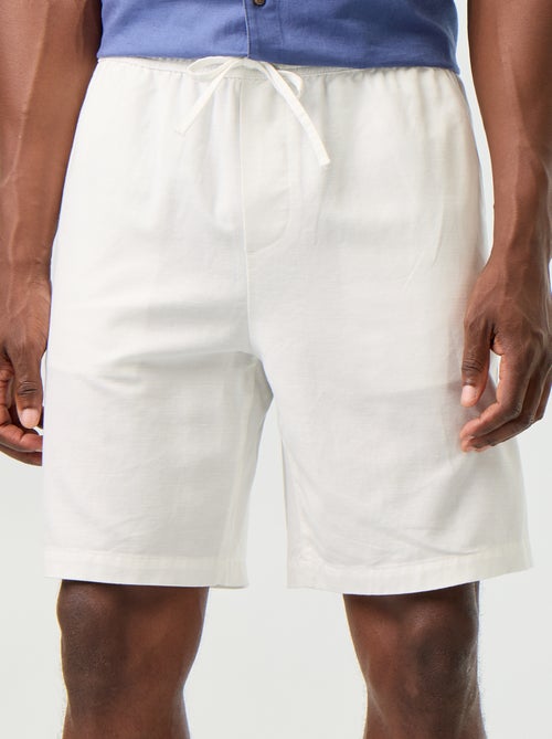 Bermudas de linho misto lisas - Kiabi