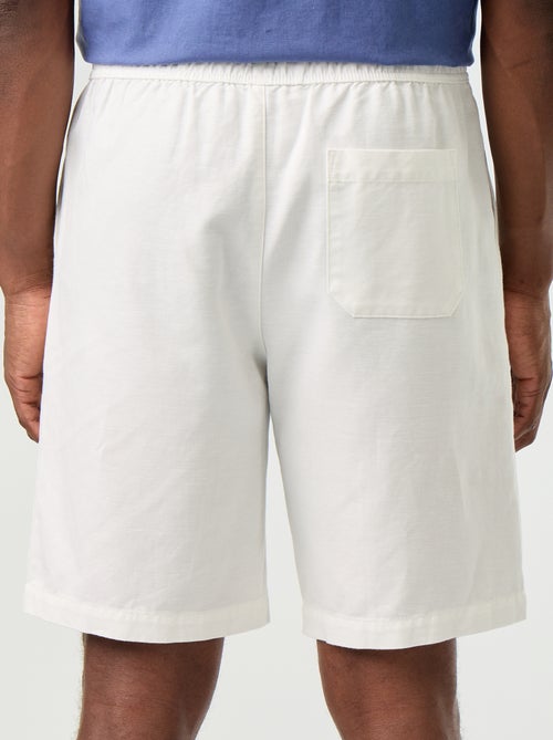 Bermudas de linho misto lisas - Kiabi