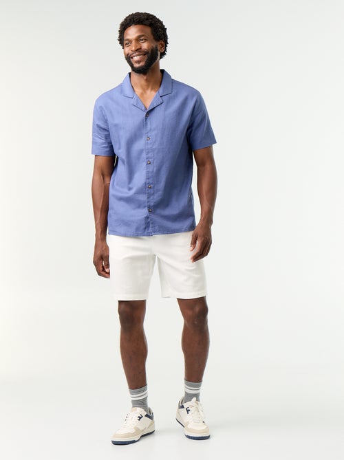 Bermudas de linho misto lisas - Kiabi