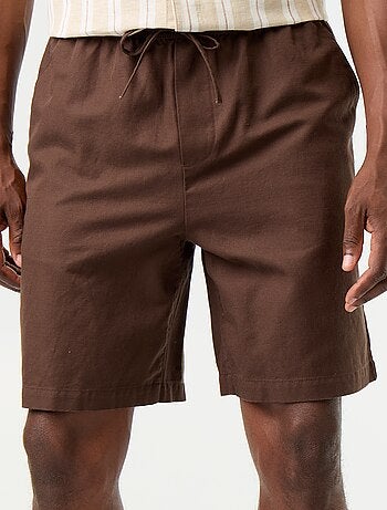Bermudas de linho misto lisas
