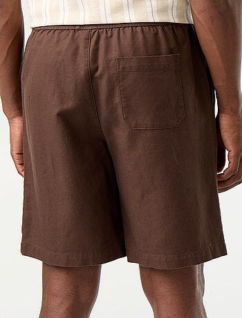 Bermudas de linho misto lisas