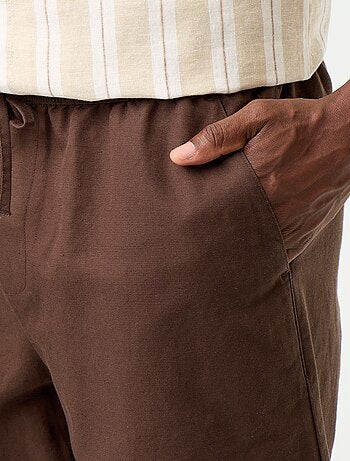 Bermudas de linho misto lisas