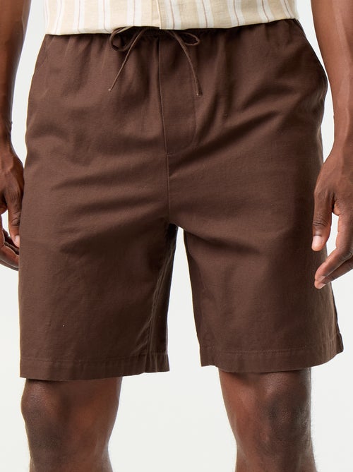Bermudas de linho misto lisas - Kiabi