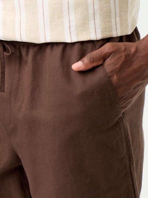 Bermudas de linho misto lisas - Kiabi