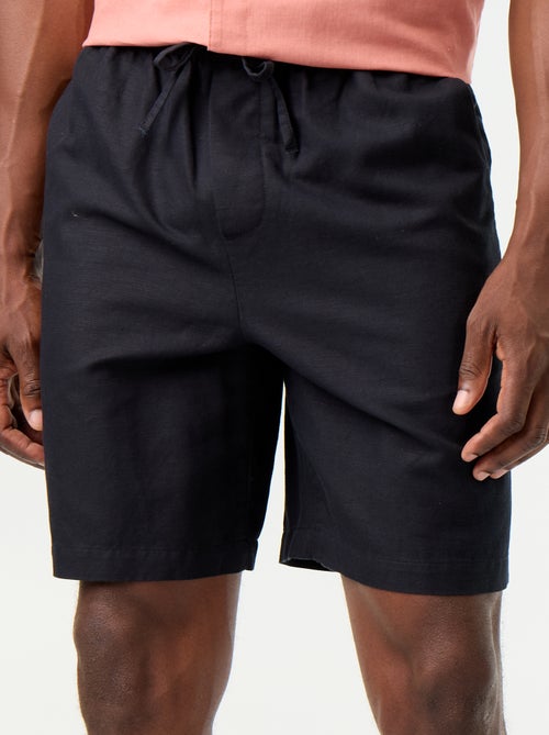 Bermudas de linho misto lisas - Kiabi