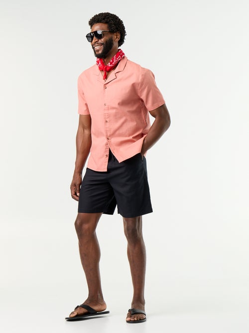 Bermudas de linho misto lisas - Kiabi
